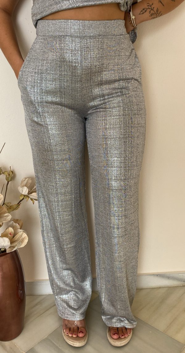 Pantalón plata brillo - Imagen 2