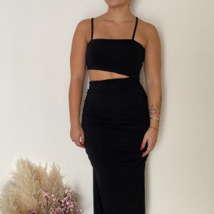 Vestido elástico con apertura