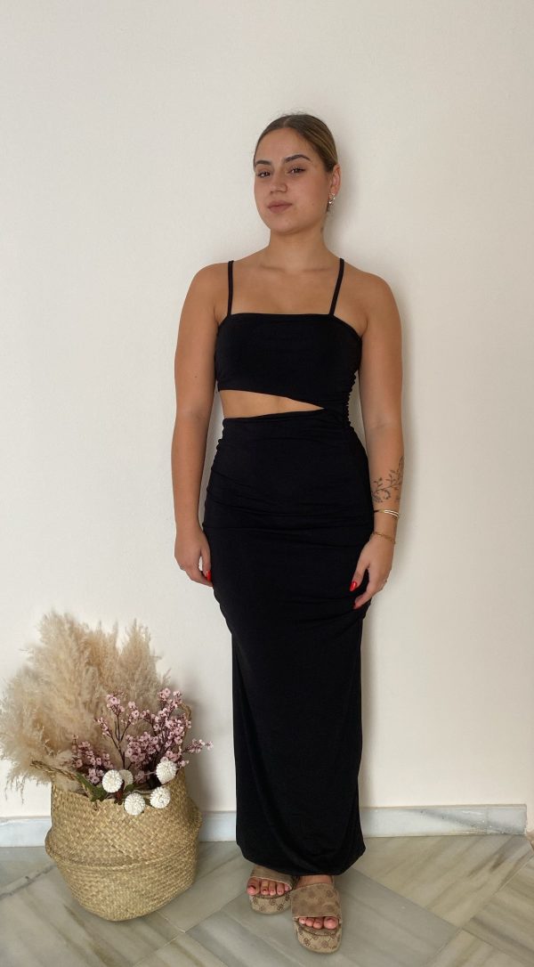 Vestido elástico con apertura