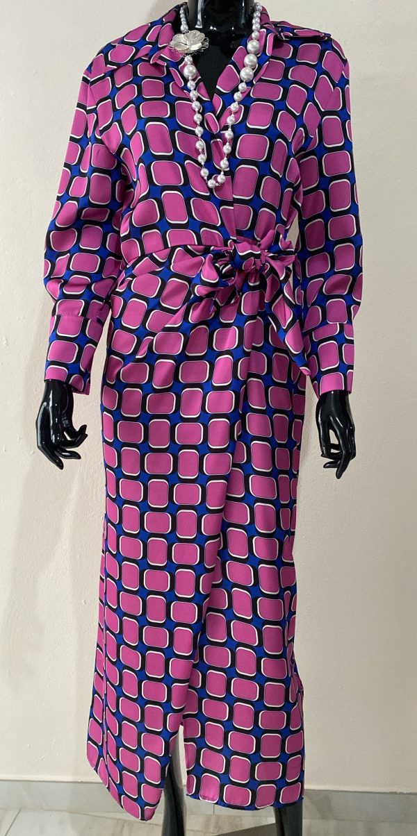 Vestido rectángulos rosas