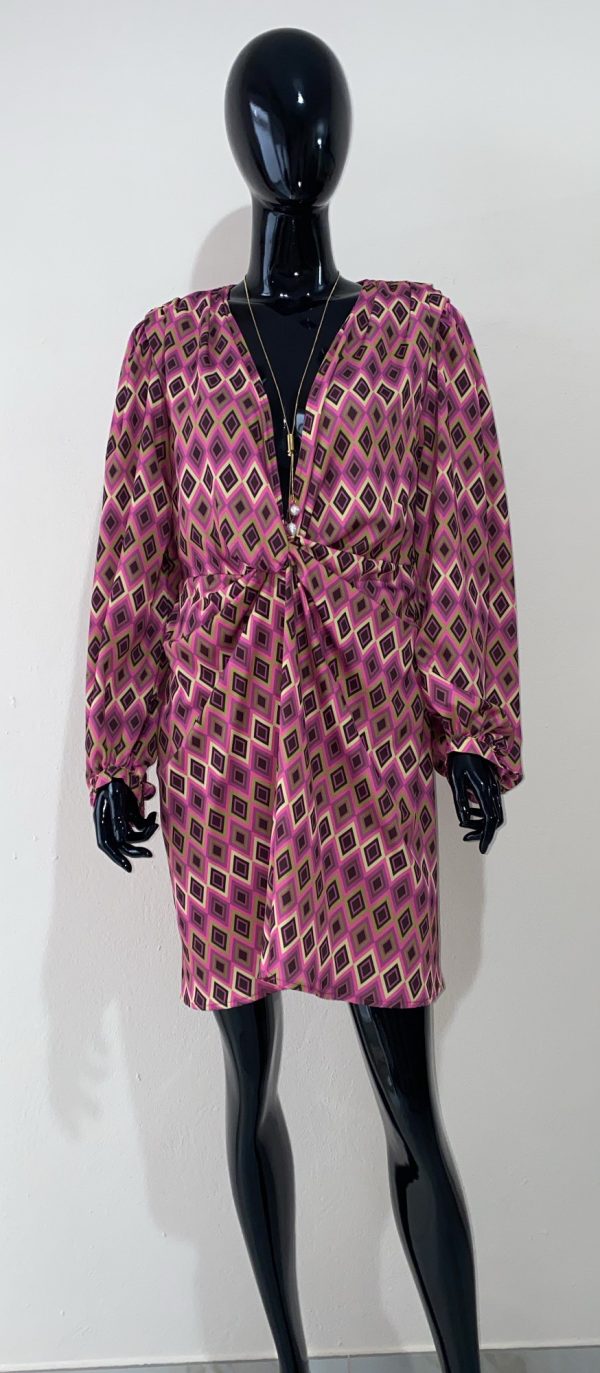 Vestido rombos rosas - Imagen 2