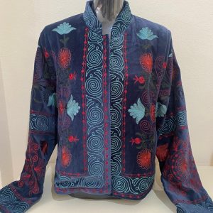 Chaqueta de antelina azul