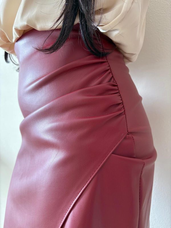 Falda polipiel burdeos - Imagen 3