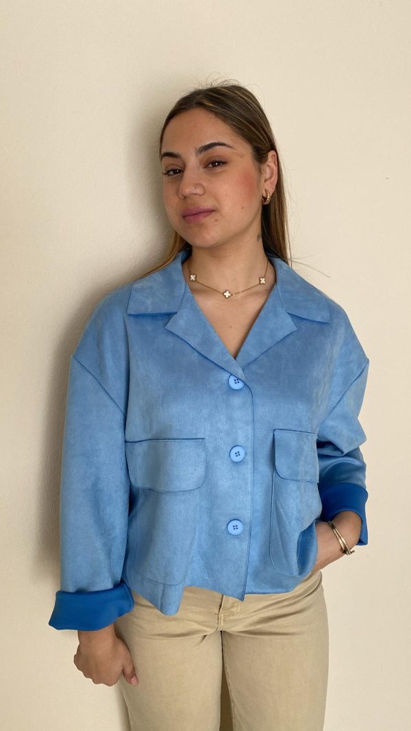 Chaqueta con solapa de piel vuelta varios colores - Imagen 5