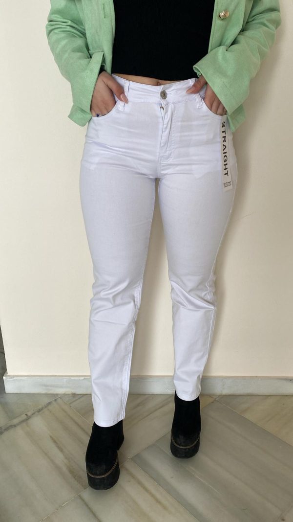 Vaquero blanco recto