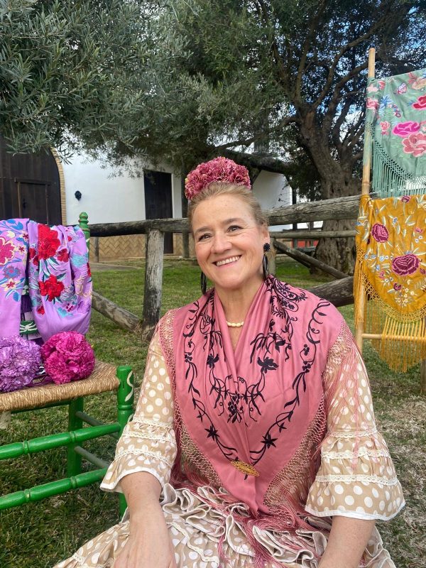 Mantoncillo de flamenca modelo Gabriela maquillaje