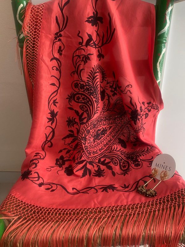 Mantoncillo de flamenca modelo Gabriela coral - Imagen 2