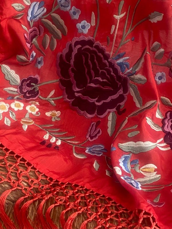 Mantoncillo de flamenca modelo Daniela con burdeos - Imagen 2