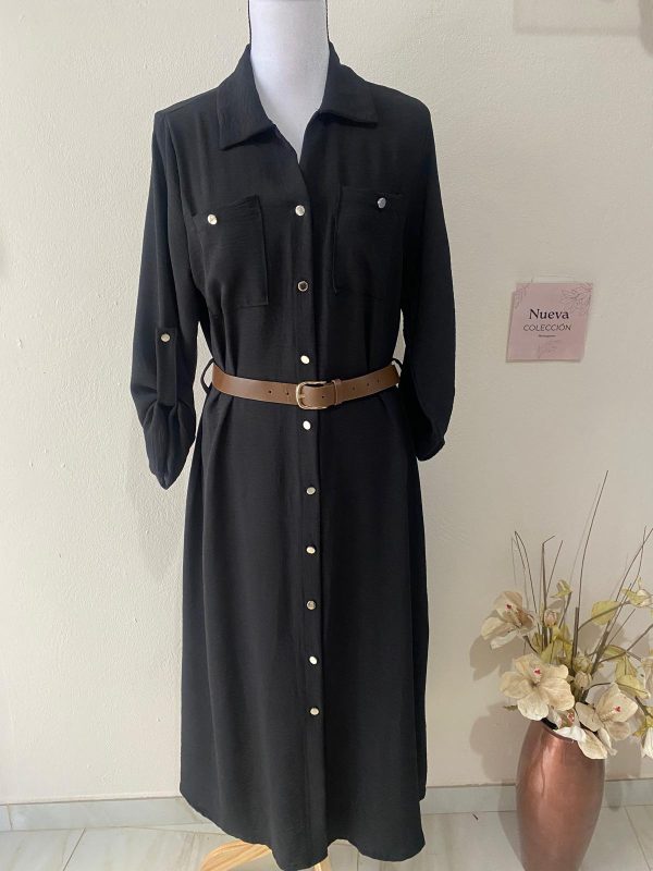 Vestido camisero negro