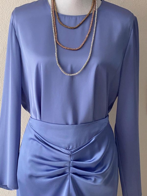 Falda de satén frunce central - Imagen 2