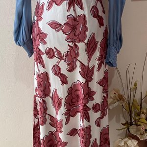 Falda de satén estampada con flores