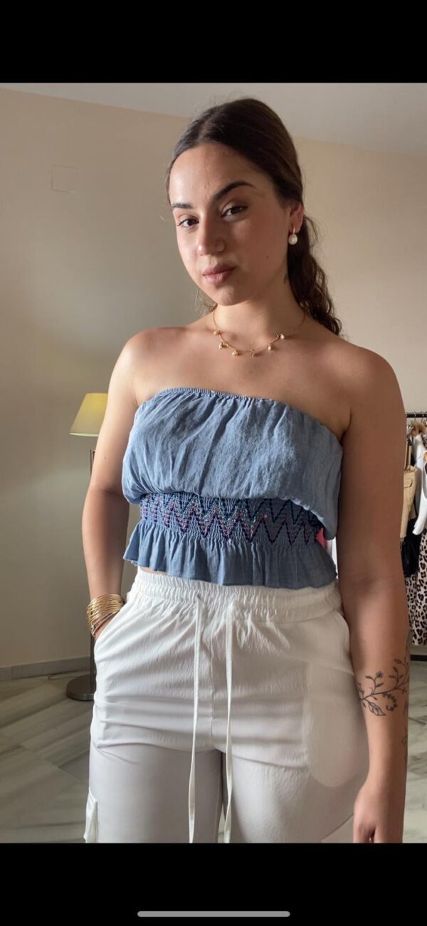 Top lino bordado - Imagen 2