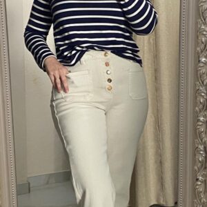 Pantalón vaquero botónes en colores