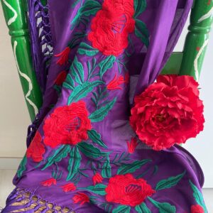 Mantoncillo  de flamenca modelo Flavia con rojo