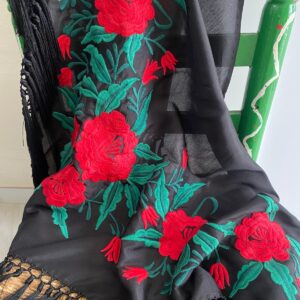 Mantoncillo de flamenca modelo Flavia con rojo