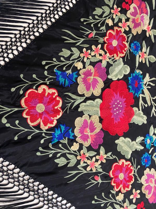 Mantoncillo de flamenca modelo Manuela con rojo - Imagen 2