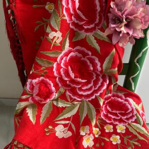 Mantoncillo de flamenca modelo Marina rojo