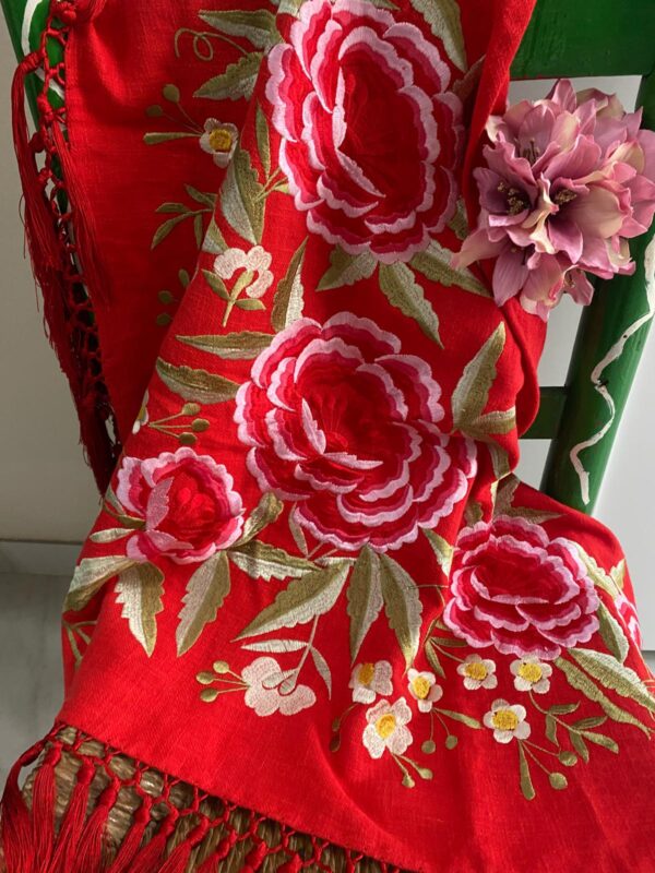 Mantoncillo de flamenca modelo Marina rojo