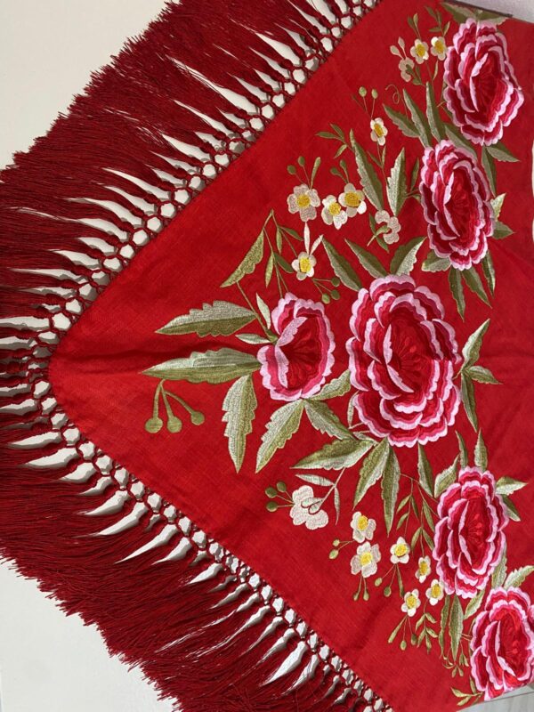 Mantoncillo de flamenca modelo Marina rojo - Imagen 4