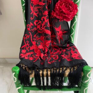 Mantoncillo de flamenca modelo Genoveva con rojo
