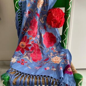 Mantoncillo de flamenca modelo Fabiola en azul ducado