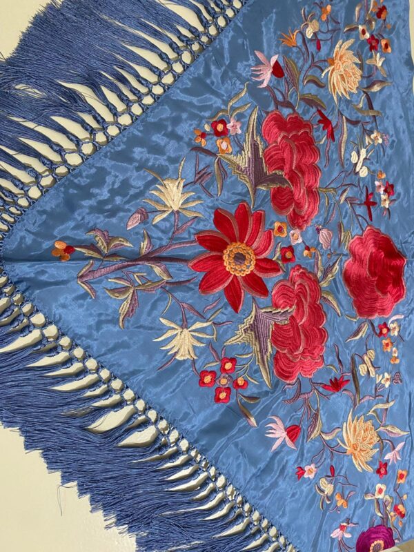 Mantoncillo de flamenca modelo Fabiola en azul ducado - Imagen 2