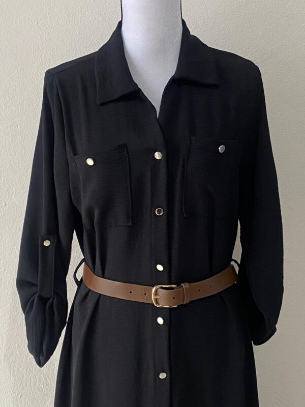 Vestido camisero negro - Imagen 4