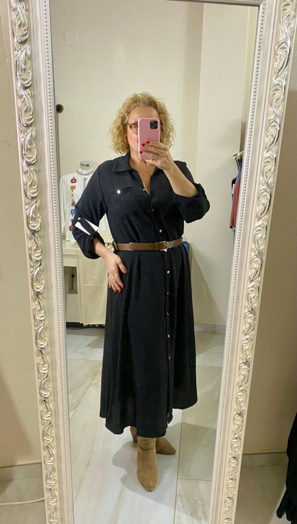 Vestido camisero negro
