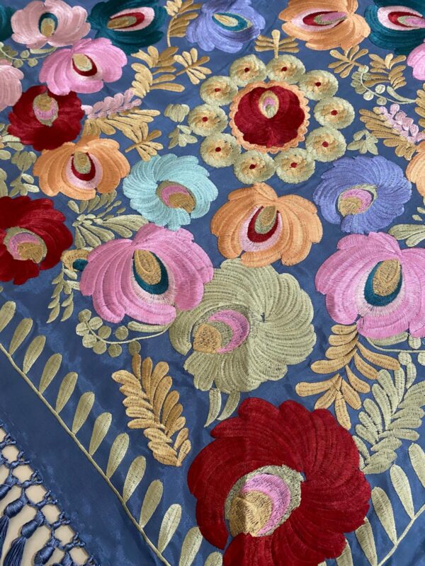 Mantoncillo de flamennca modelo Telma en azul ducado - Imagen 2