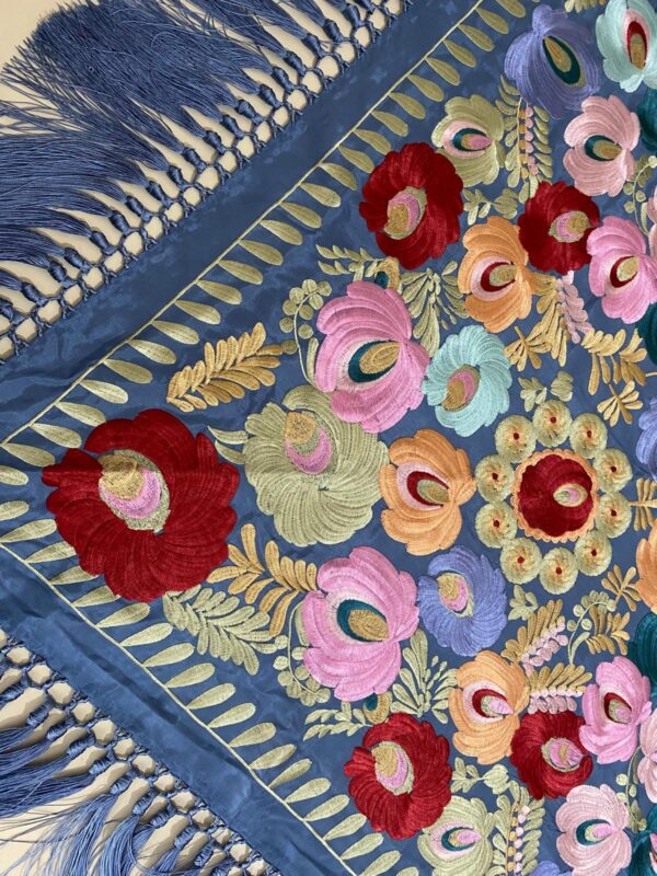 Mantoncillo de flamennca modelo Telma en azul ducado - Imagen 4