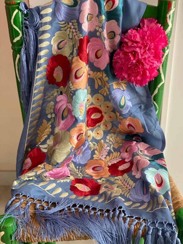 Mantoncillo de flamennca modelo Telma en azul ducado