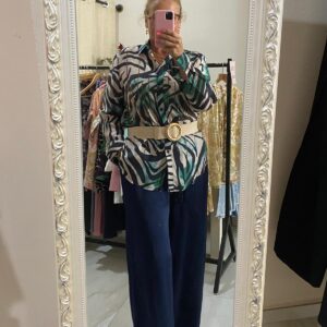 Blusa brillo azul