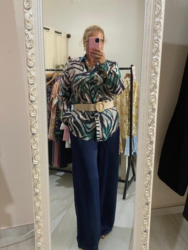 Blusa brillo azul