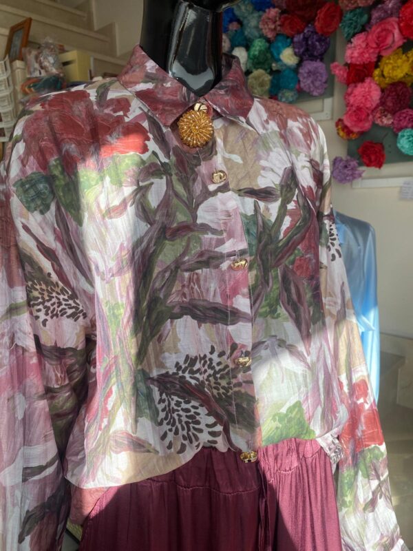 Blusa Botón en burdeos - Imagen 3